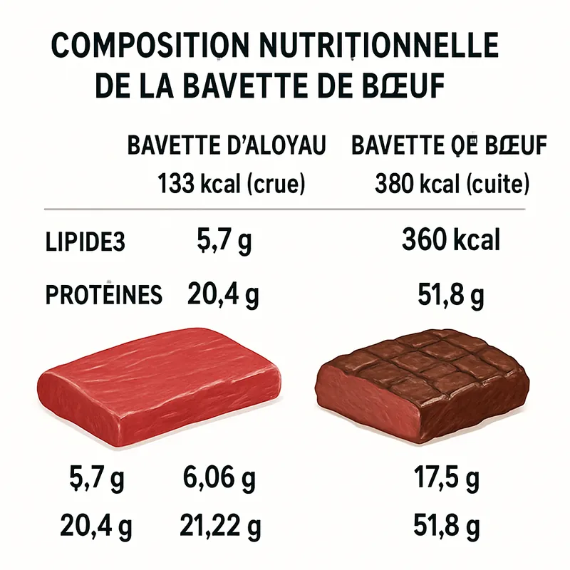 Quel calories pour de la bavette de bœuf ?