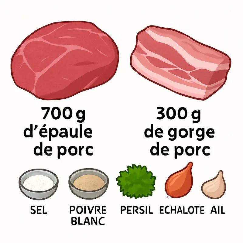 La composition de la chair à saucisse