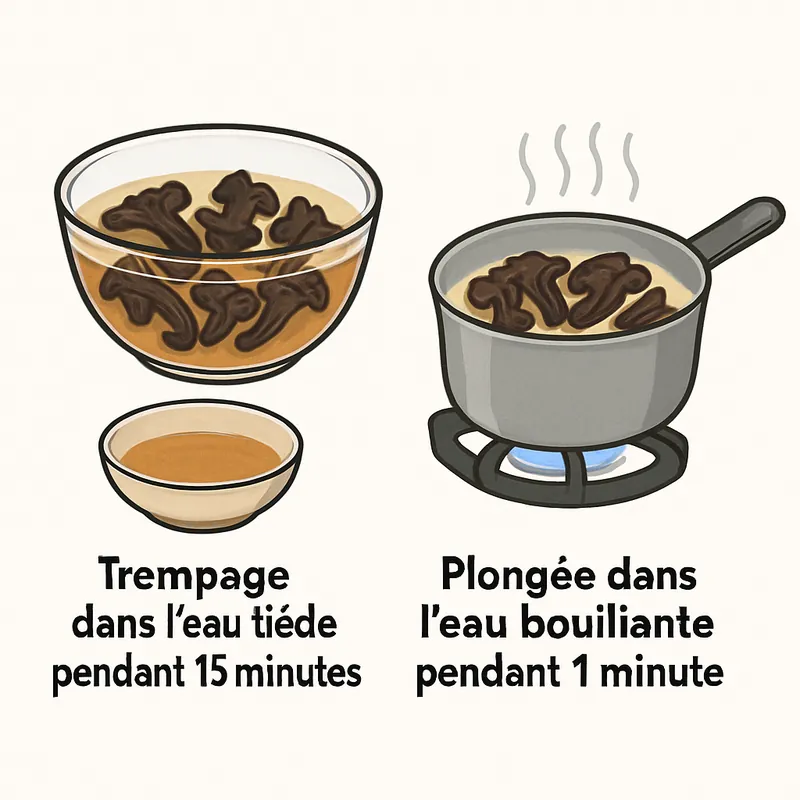 Cuisiner des trompettes de la mort séchées