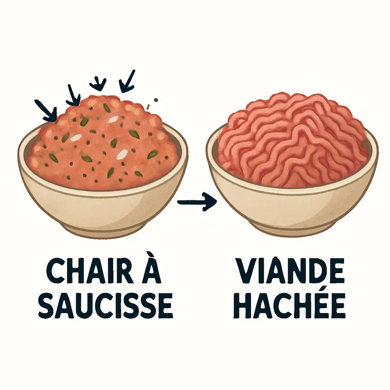 Chair à saucisse vs viande hachée : quelles différences ?