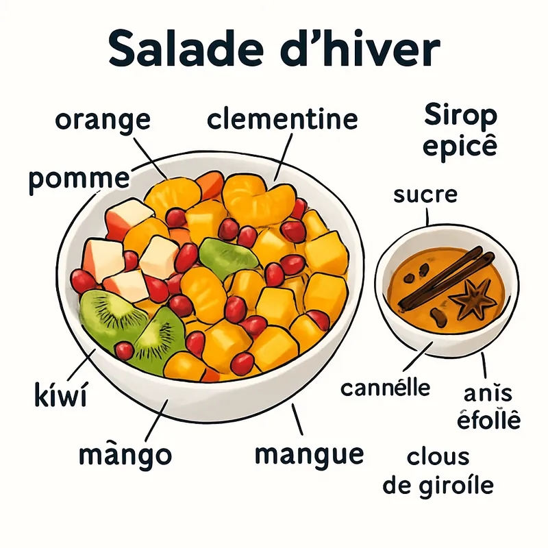 Recette salade de fruits d\'hiver aux épices